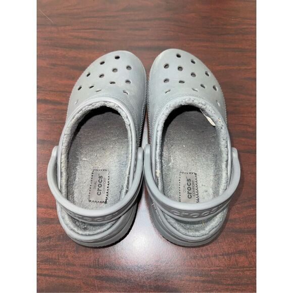 Crocs Grey Classic Lined Womens Size 7— Mens Size 5 - Picture 2 of 5